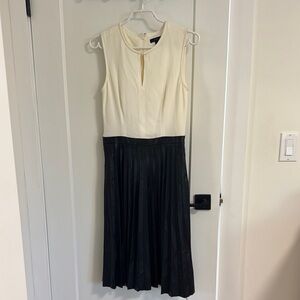 J. Crew Cream and Black Midi Dress